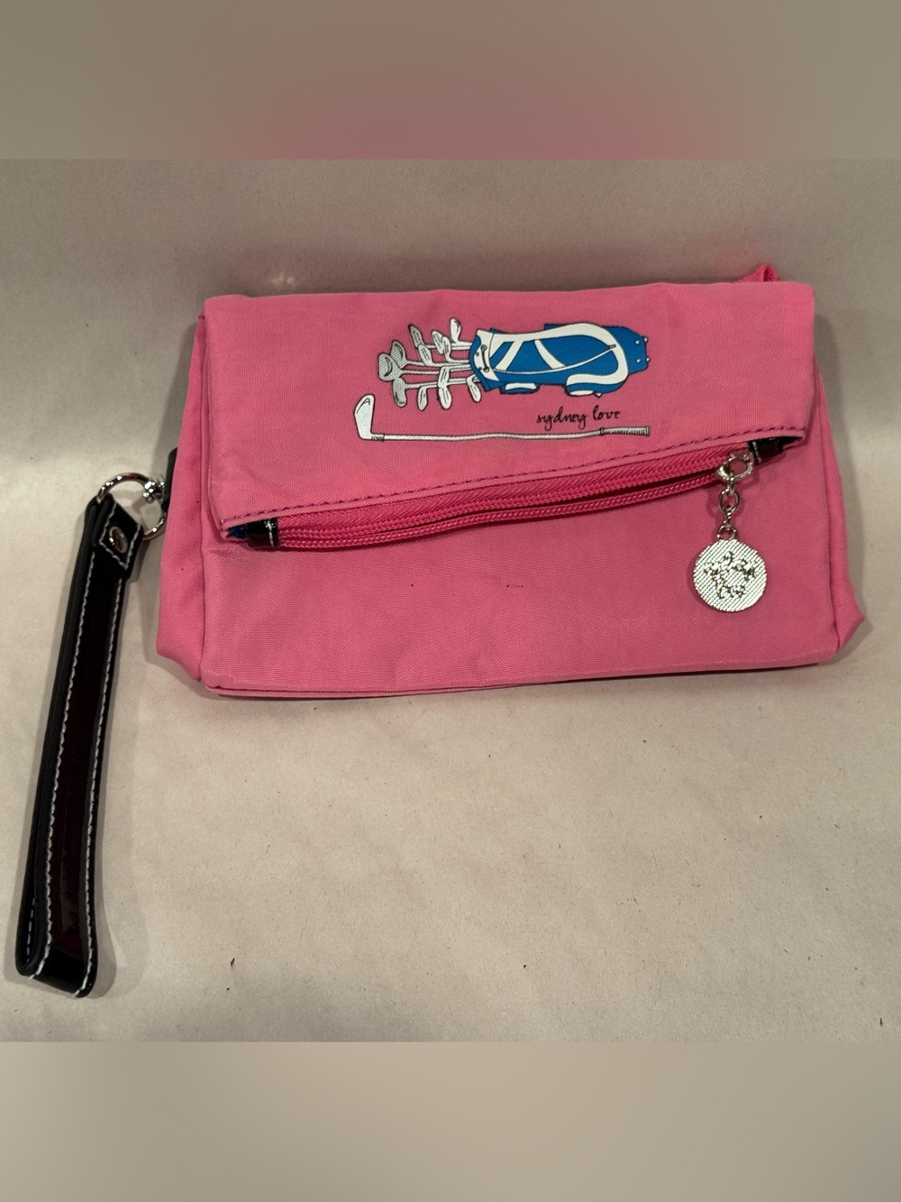 Sydney Love Pink Women’s Girls Golf Canvas Wristlet Clutch with Golf Bag Graphic